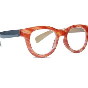 Ryan Simkhai 3 tone blue light blocking readers +2.00. + Case. Rust/tan/grey.
